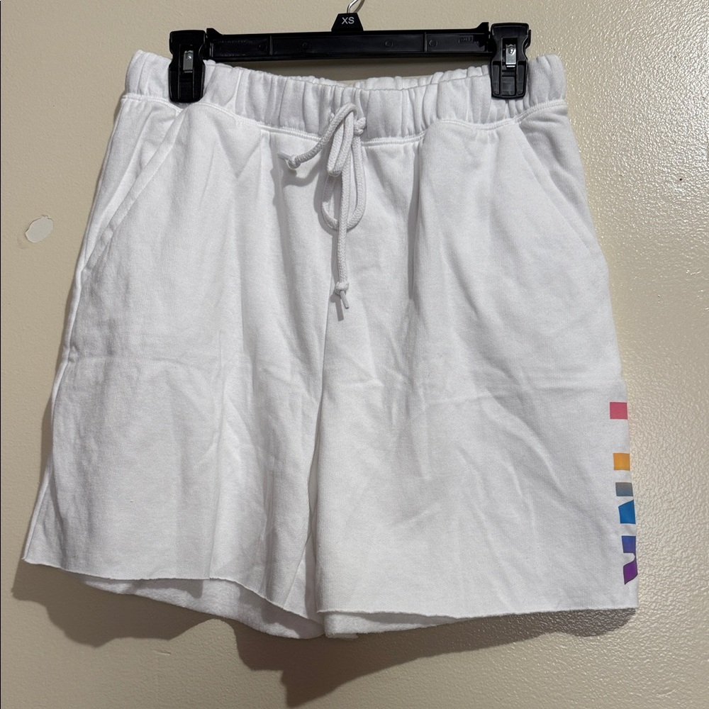 PINK Victoria's Secret White Shorts with Multicolor Accents